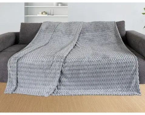 Deka Cashmere touch Big Dots 220x240 cm, strieborná%