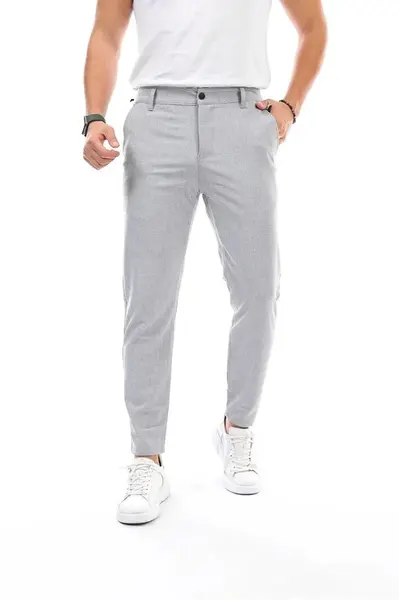 34895 Dewberry Ids Lycra Mens Trousers-LIGHT GREY