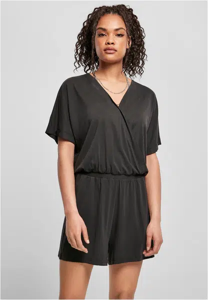 Women's short modal jumpsuit in black