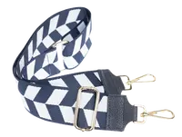 NovaKabelka.sk Látkový prídavný popruh modro-biely