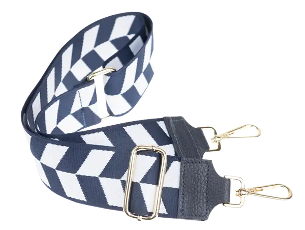 NovaKabelka.sk Látkový prídavný popruh modro-biely