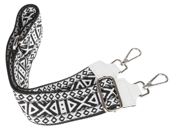 NovaKabelka.sk Látkový prídavný  popruh ornamento bianca argento