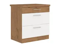 Dolná kuchynská skrinka Vigo, dub lancelot / biely lesk, šírka 80 cm%