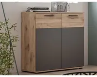 Skrinka Mason 80 cm, dub/šedá%