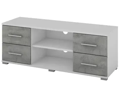 TV stolík Oskar TV, biely/beton, šírka 120 cm%
