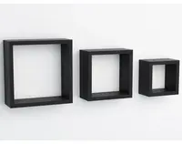 Sada 3 poliček Quadrio, čierne%