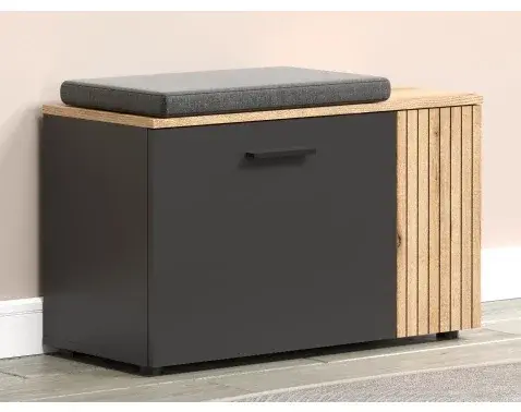 Predsieňová lavica na topánky Esteban, antracit/dub evoke%