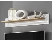 Nástenná polica Nordi, dub riviéra/biela lesk%