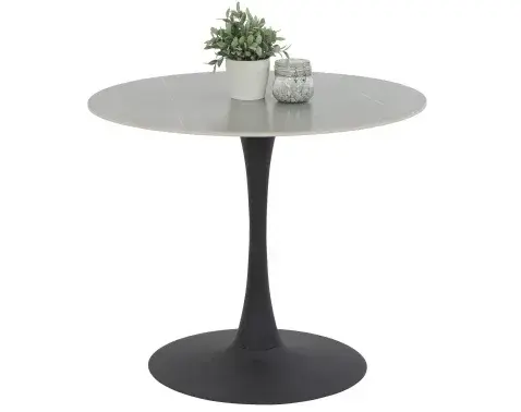 Okrúhly jedálenský stôl Paola, 90 cm, šedá imitácia mramoru%