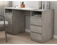 Písací stôl so 3 zásuvkami Carlos, šedý beton%