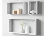 Sada nástenných regálov (3 ks) Shelvy Rec, biela%
