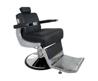 Kadernícke barber kreslo Hairway David - strieborno-čierne (56797-YD29) + darček zadarmo