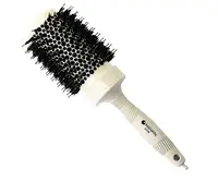 Okrúhla fúkacia kefa z organického materiálu s tromi typmi štetín Hairway Organica - krémová, 53 mm (07168) + darček zadarmo