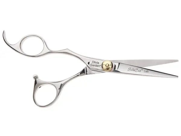 Kadernícke nožnice pre ľavákov Olivia Garden SilkCut Shear 5,75" - strieborné (5.75L) + darček zadarmo