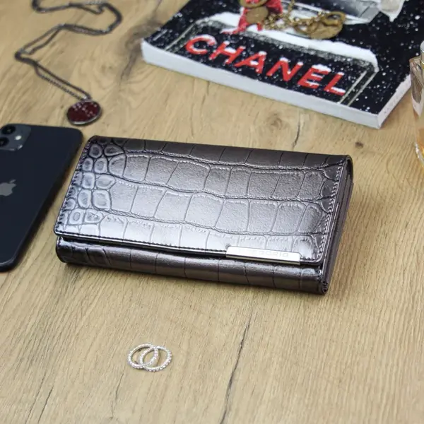 Dámska kožená peňaženka sivá - Gregorio Maia