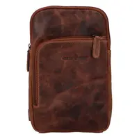 Kožený crossbody batôžtek hnedý - Greenwood Awelaos