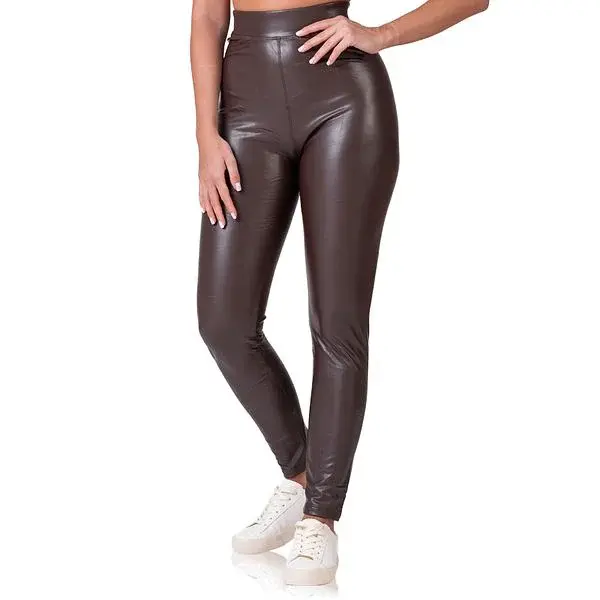 Bellinda 
RELAX & GO LEATHEROPTIC LEGGINGS - Women's leather leggings - dark brown