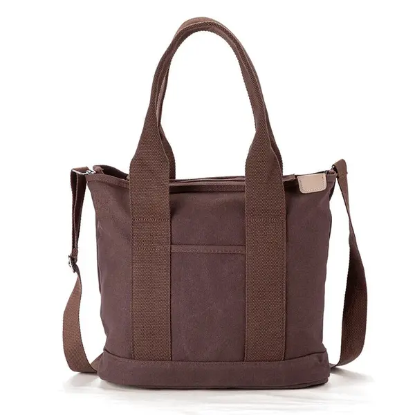 Dámska plátená kabelka hnedá