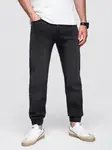 Ombre Men's denim JOGGERS pants with classic flare - black