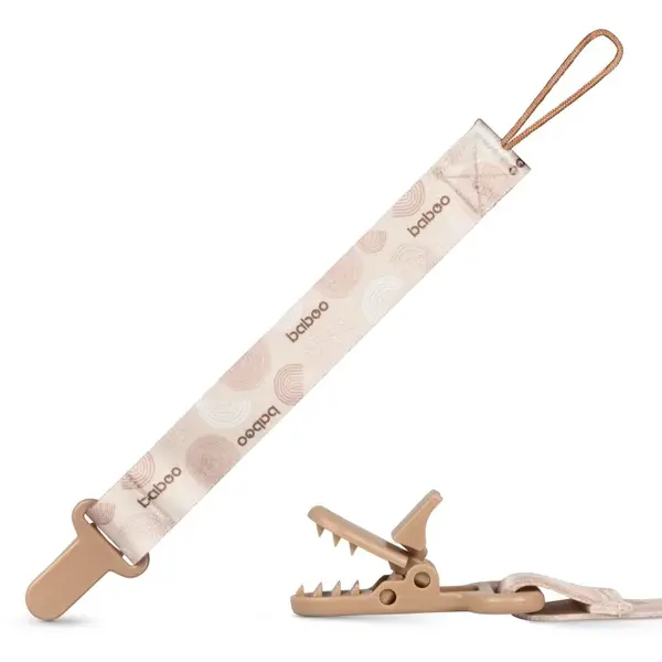 Baboo Textile Soother Holder spona na cumlík Au Naturale 1 ks