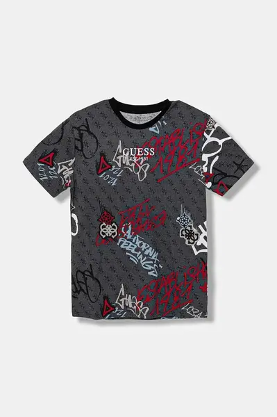 Dětské bavlněné tričko Guess šedá barva, L5BI07 I3Z14