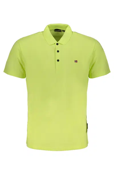 NAPAPIJRI YELLOW MEN&#39;S SHORT SLEEVED T-SHIRT