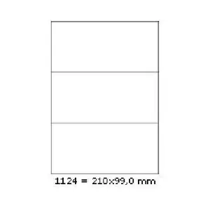 Samolepiace etikety 210 x 99 mm, 3 etikiet, A4, 100 listov