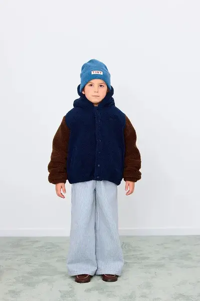 Dětská bunda Tinycottons COLOR BLOCK POLAR SHERPA HOODIE