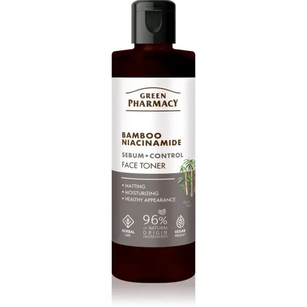 Green Pharmacy Bamboo & Niacinamide Face Toner aktívne tonikum pre mastnú pleť 200 ml
