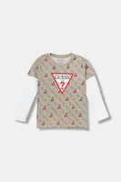 Dětské bavlněné tričko s dlouhým rukávem Guess