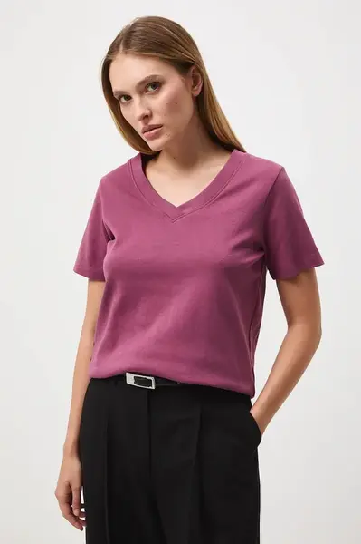 Bavlněné tričko Medicine dámské, fialová barva