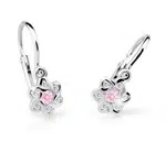 Cutie Jewellery Detské náušnice z bieleho zlata C2149-10-X-2 ružová