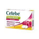 Cetebe ImunActiv, vitamin C a zinek, cucací pastilky malina 20 pastilek