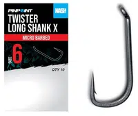 Nash háčiky twister long shank x micro barbed 10 ks - veľkosť 6