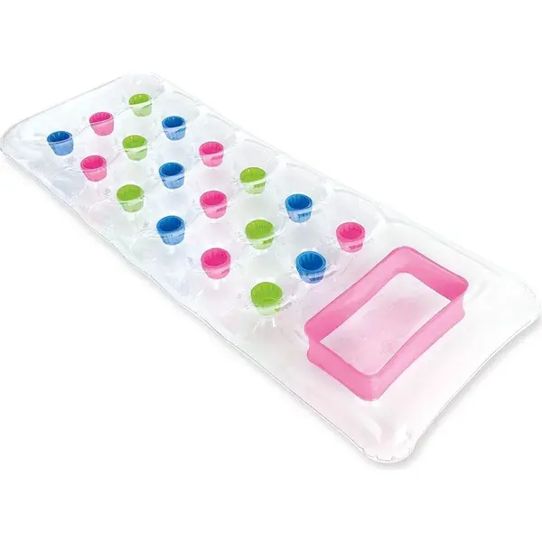 Intex 59894 Nafukovací lehátko do vody priesvitné 188 x 71 cm ružový rám priehľadu