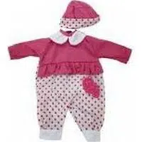 Dimian Oblečky pre bábiku veľ. 42 - 48 cm Bambolina Amore puntíkatý komplet s čepičkou