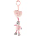 Teddies Medveď so srdiečkom plyš so závesom na postieľku 34 cm ružový