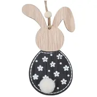 Anděl Zajačik čiernobiely na zavesenie s kytičkami 13 cm
