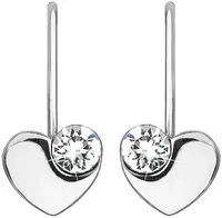 Evolution Group Strieborné srdiečkové náušnice s kryštálmi Swarovski 31299.1 bielej