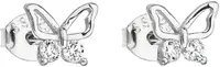 Evolution Group Strieborné náušnice biely motýľ 11036.1