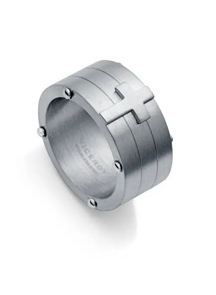 Viceroy Masívny oceľový prsteň s krížikom Beat 75295A02 62 mm