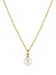 Troli Elegantný pozlátený náhrdelník s perličkou VJMS002NR