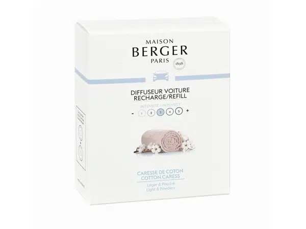 Maison Berger Paris Náhradná náplň do difuzéra do auta Čistá bavlna Cotton Care ss (Car Diffuser Recharge/Refill) 2 ks