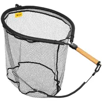 Fencl muškársky podberák king xxl natur s pogumovanou sieťou magnetický držiak a poistné lanko 68x54 cm