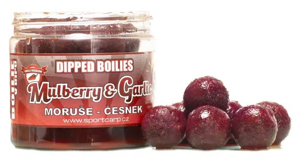Sportcarp dipované boilie dipped boilies mulberry garlic 200 ml 20 mm