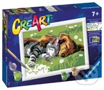 Spící pes a kočka