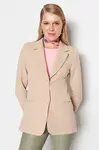 Trendyol Beige Woven Lined Back Detail Blazer Jacket