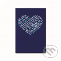 Notes Folk Srdce modrý (linajkovaný)