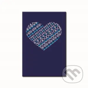 Notes Folk Srdce modrý (linajkovaný)