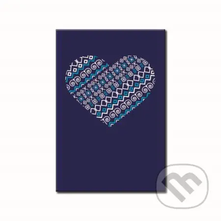 Notes Folk Srdce modrý (linajkovaný)